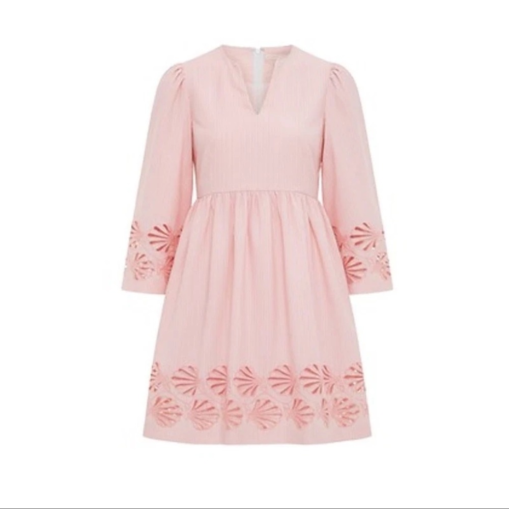 Tuckernuck Pink Eyelet V-Notch Mini Dress